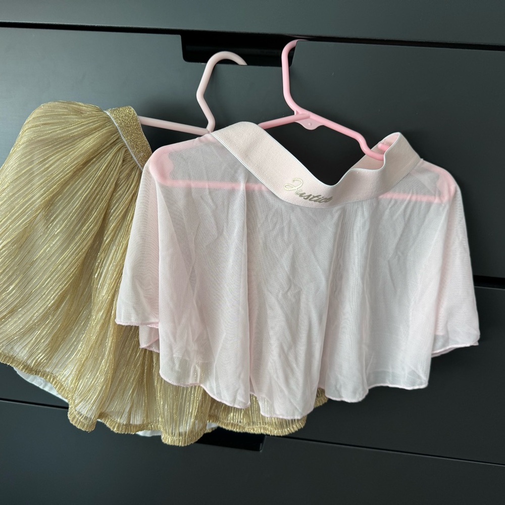 Justice Pink and Green Mesh Detail Skirt for 4 years old girl